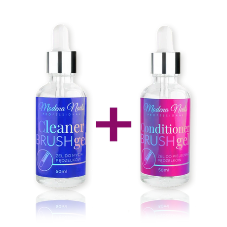 ZESTAW Cleaner & Conditioner Brush Gel 2x50ml - Modena Nails
