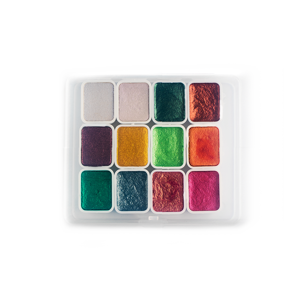 Zestaw Farb Akwarelowych 12 kolorów - Modena Nails Shop