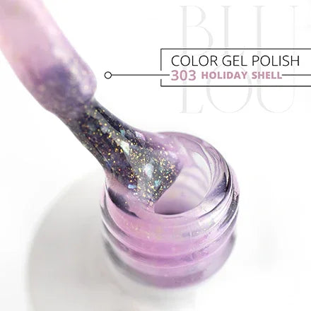 BluLou Barniz híbrido Holiday Shell de 9 ml - 303