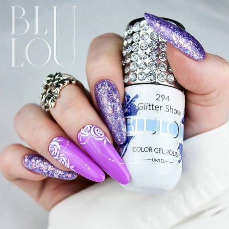 BluLou Esmalte de uñas híbrido Glitter Show de 9 ml - 294