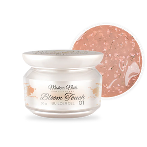 Gel de construction autonivelant légèrement laiteux aux fleurs dans une teinte beige - Bloom TOUCH Builder Gel 30g - 01