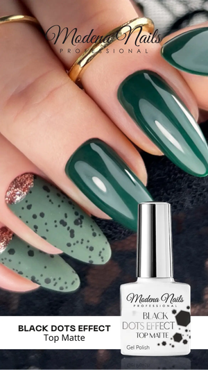 Black Dots Effect - Top Matte 7,3ml - Modena Nails  