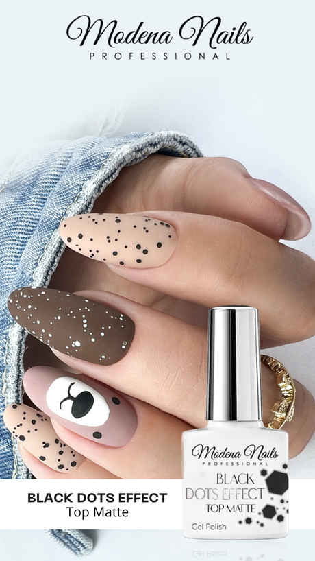 Black Dots Effect - Top Matte 7,3ml - Modena Nails Shop 