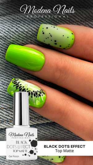 Black Dots Effect - Top Matte 7,3ml - Modena Nails Shop 