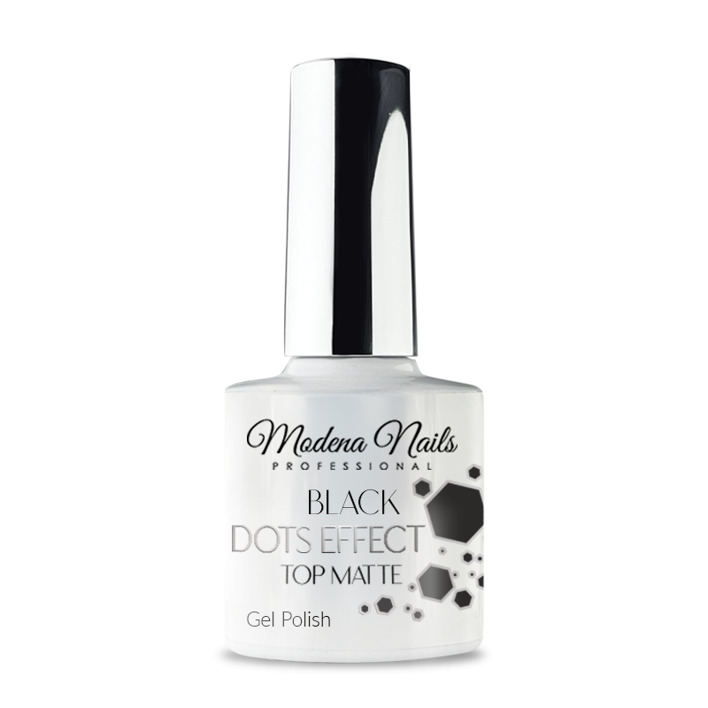 Black Dots Effect - Top Matte 7,3ml - Modena Nails Shop 
