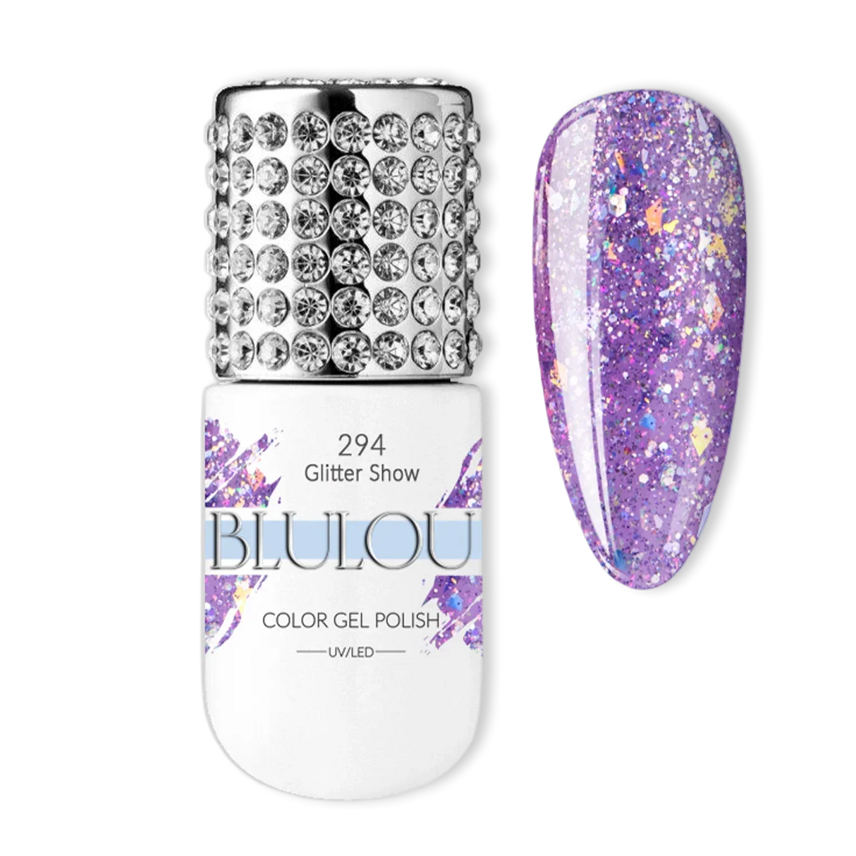 BluLou Esmalte de uñas híbrido Glitter Show de 9 ml - 294