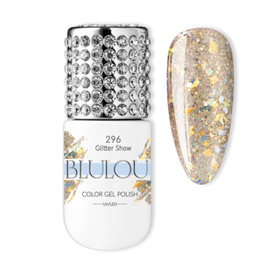 BluLou Esmalte de uñas híbrido Glitter Show de 9 ml - 296
