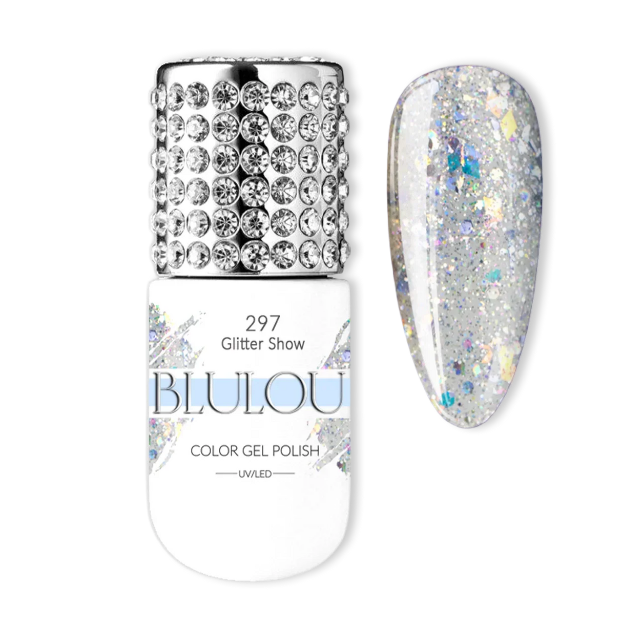 BluLou Esmalte de uñas híbrido Glitter Show de 9 ml - 297