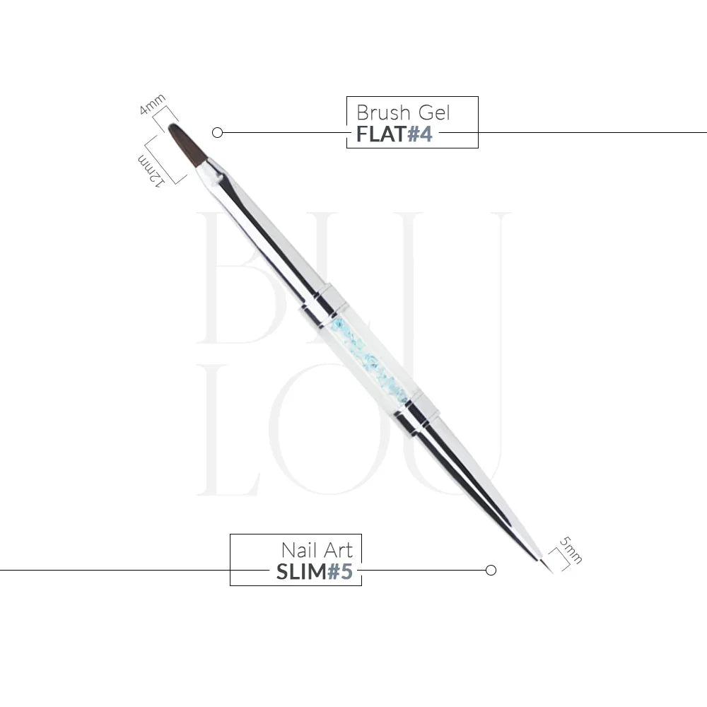 BluLou Flat Gel Brush #4 - Nail Art Slim #5