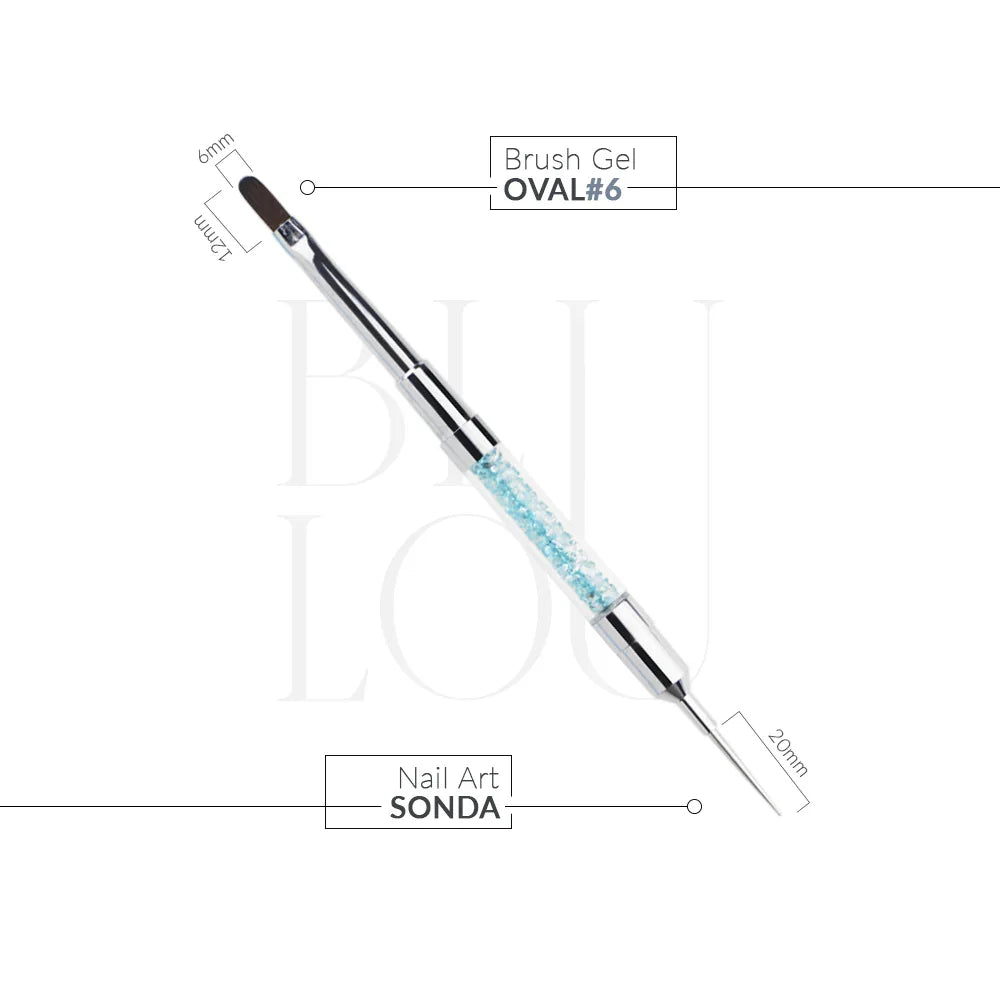 Pennello gel ovale BluLou #6 - Decorazione Nail Art