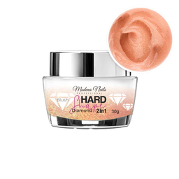 Hard Shape 2in1 Diamond Blush 30g - Acrygel en tarro - tono melocotón natural con destellos dorados -