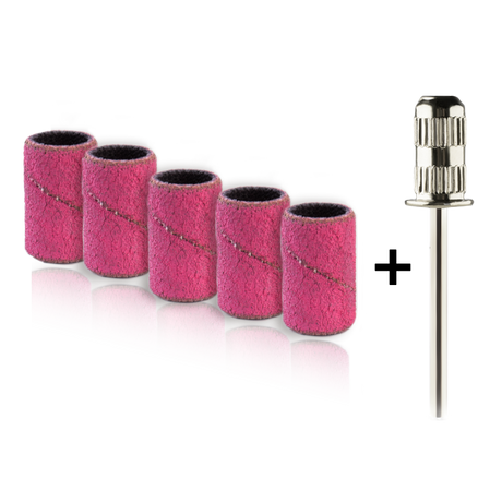 Nakładki Ścierne Pink BOX + MANDREL #240 - Modena Nails Shop  