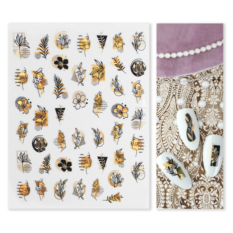 Naklejki Nail Art Gold Glam - Modena Nails  