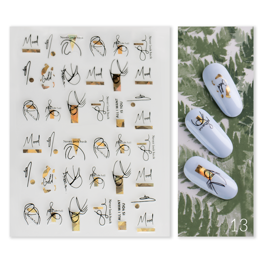 Naklejki Nail Art Gold Glam - Modena Nails Shop 