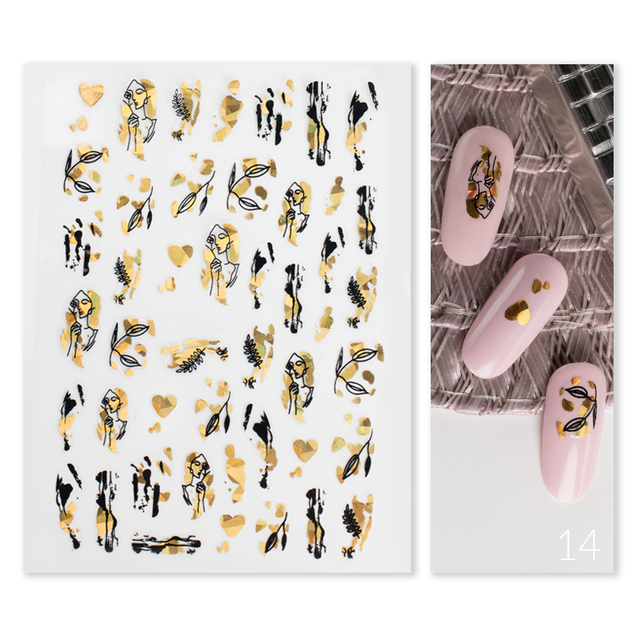 Naklejki Nail Art Gold Glam - Modena Nails Shop 