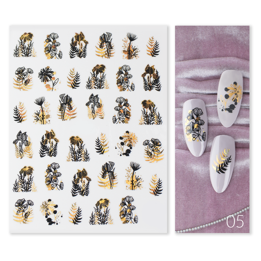 Naklejki Nail Art Gold Glam - Modena Nails Shop 