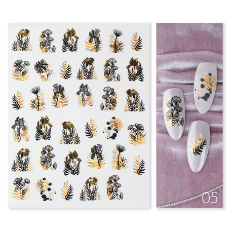 Naklejki Nail Art Gold Glam - Modena Nails Shop 