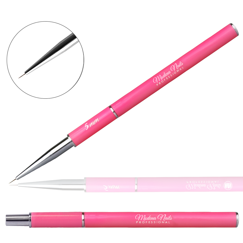 Pędzelek Do Zdobień Nail Art Składany Pink #5 - Modena Nails Shop 