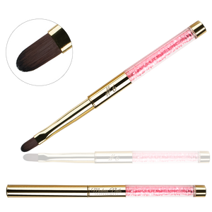 Pędzelek Do Żelu Oval Gold z Kryształkami #6 - Modena Nails  