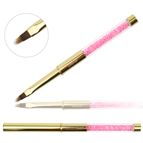 Pędzelek do ombre z kryształkami Gold - Modena Nails  