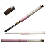 Pędzelek Do Żelu FLAT PINK  PROFI z Perełkami #6