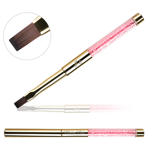 Pędzelek Do Żelu Flat Gold z Kryształkami #6