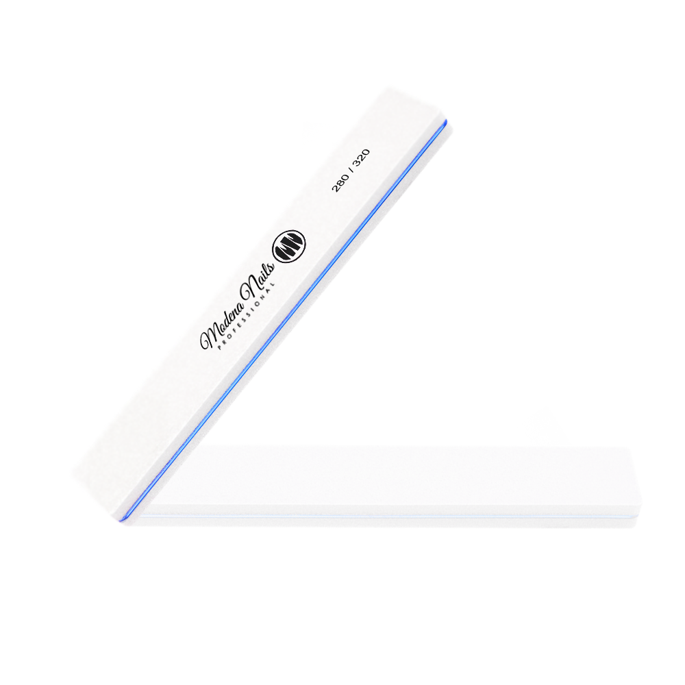 Polerka Prostokątna Biała 280/320 - Modena Nails  