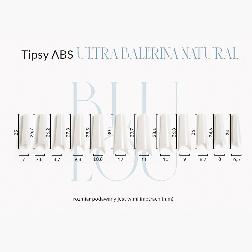 Tipsy ABS Ultra Ballerina NATURAL 240 sztuk - Modena Nails Shop 