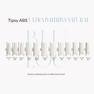 Tipsy ABS Ultra Ballerina NATURAL 240 sztuk - Modena Nails Shop 