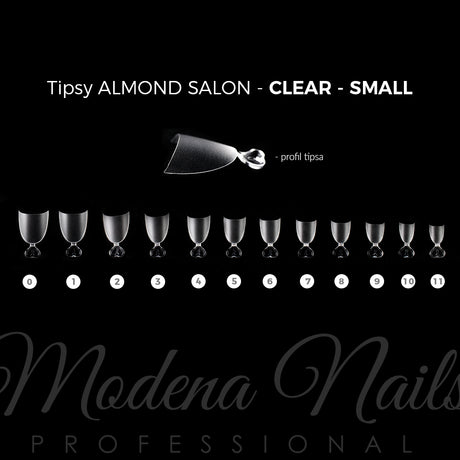 Tipsy Almond Salon 450szt - Clear - Small - Modena Nails Shop 