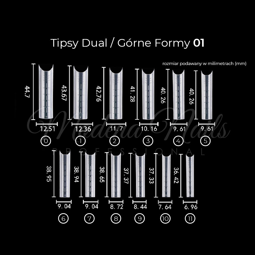 Tipsy Dual / Górne formy 120 szt - 01 - Modena Nails  