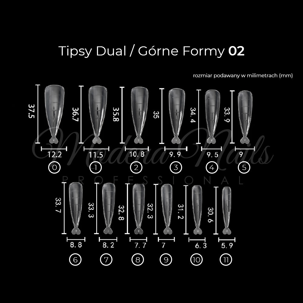 Tipsy Dual / Górne formy 120 szt - 02 - Modena Nails Shop 