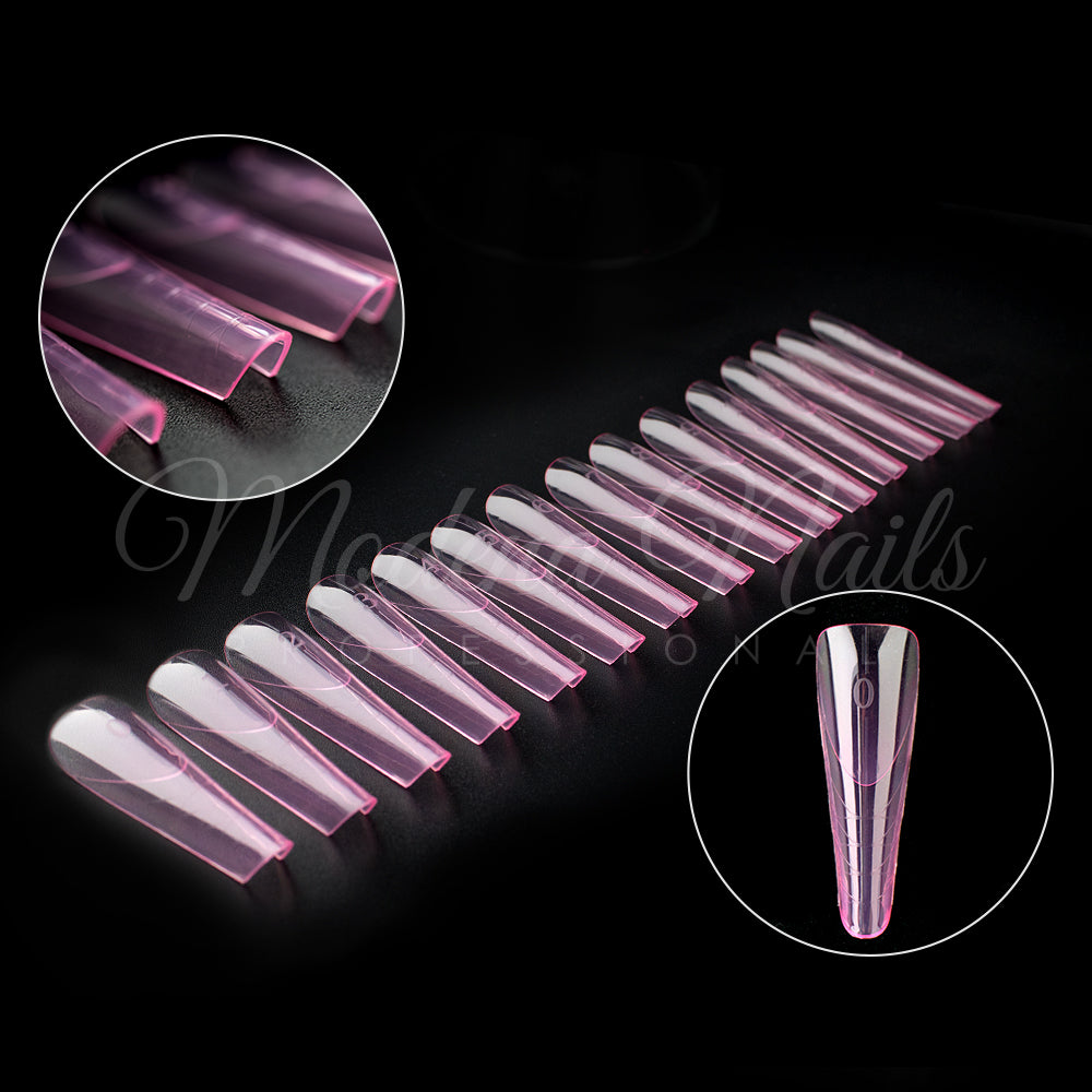 Tipsy Dual / Górne formy FLEX&THIN ALMOND PINK - 150szt - Modena Nails  