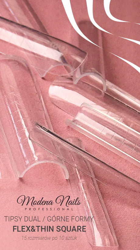 Tipsy Dual / Górne formy FLEX&THIN SQUARE - 150szt - Modena Nails  
