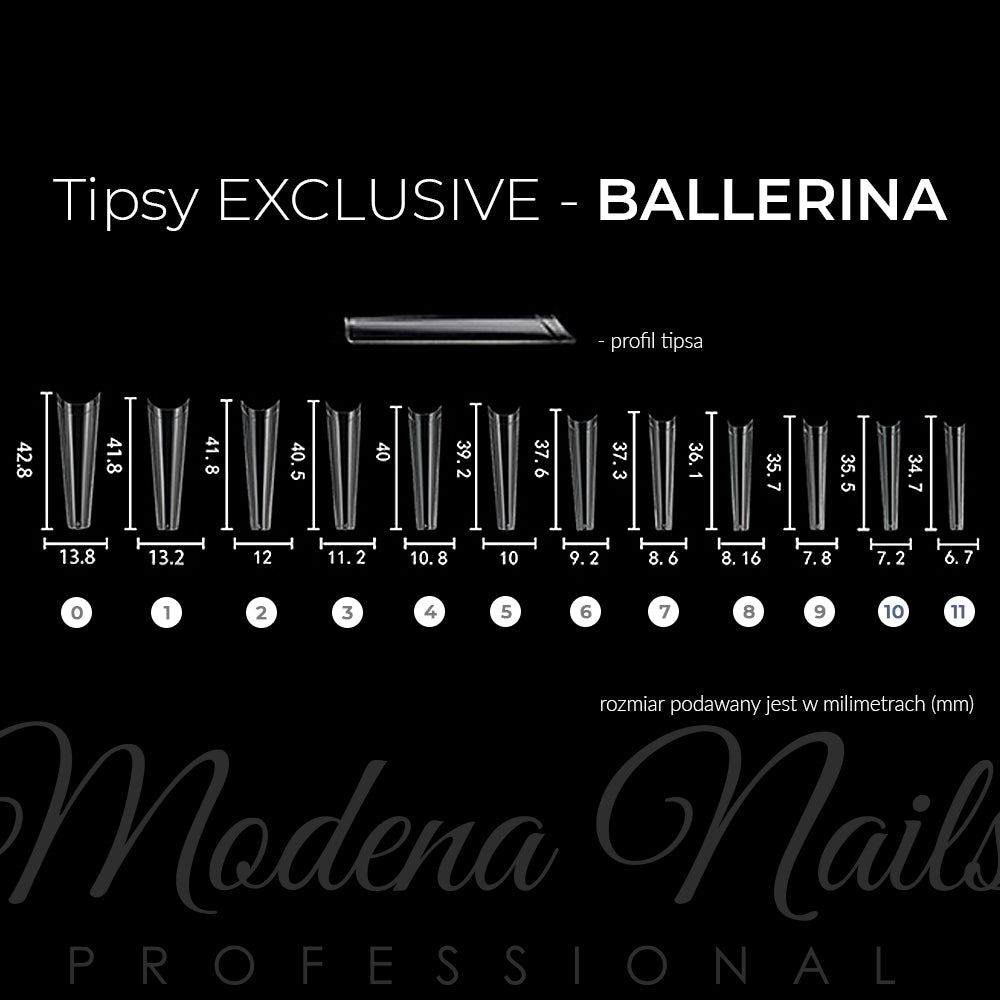 Tipsy Exclusive BALLERINA clear - 504 sztuki - Modena Nails  