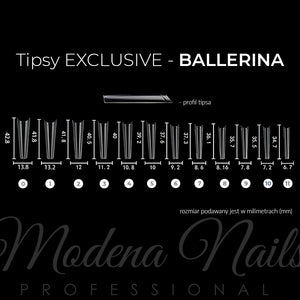 Tipsy Exclusive BALLERINA clear - 504 sztuki - Modena Nails  