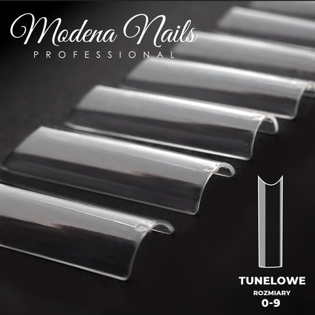 Tipsy Exclusive TUNELOWE clear - 400 sztuk - Modena Nails Shop 