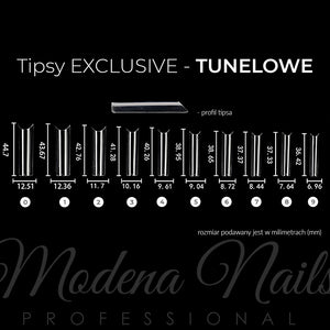 Tipsy Exclusive TUNELOWE clear - 400 sztuk - Modena Nails Shop 