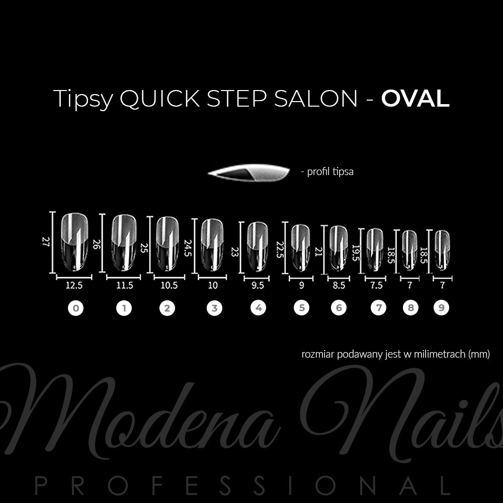 Tipsy Quick Step Salon OVAL - 500 sztuk - Modena Nails  