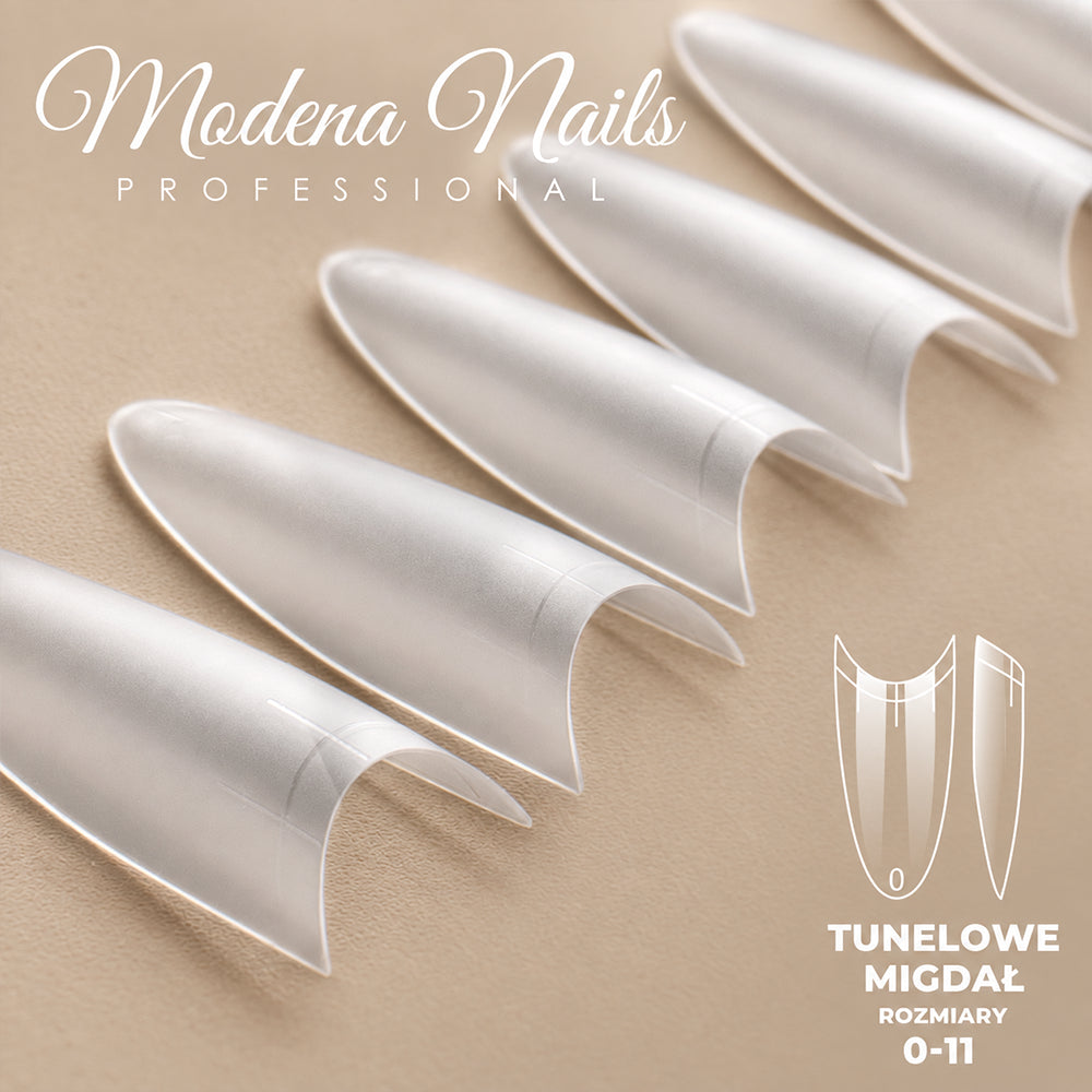 Exclusive Tunnel Nail Tips ALMOND clear - 320 pieces