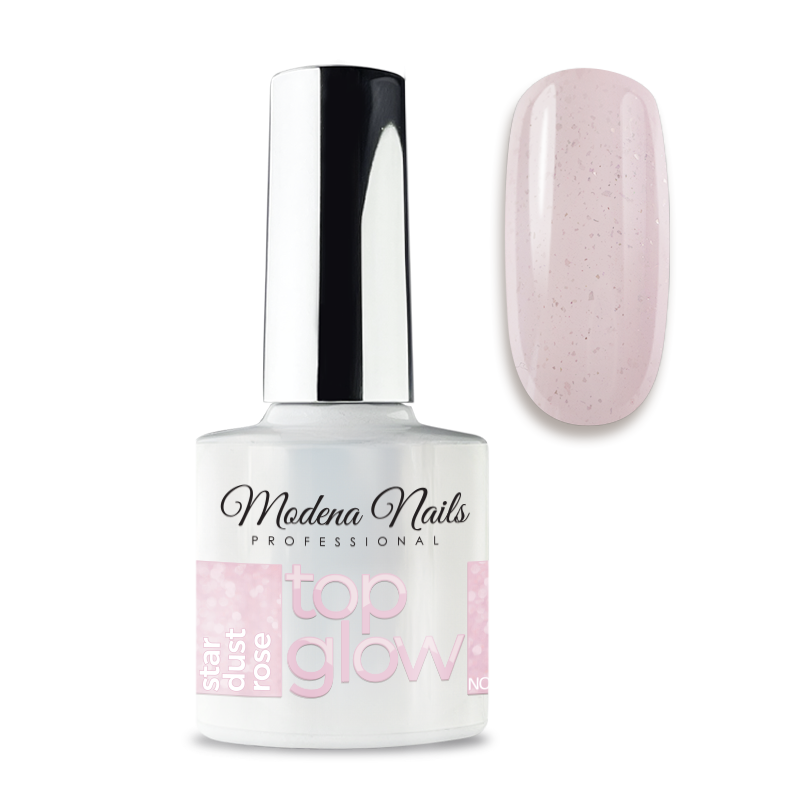 Top Glow Non Wipe  7,3ml - Stardust Rose - Modena Nails Shop 