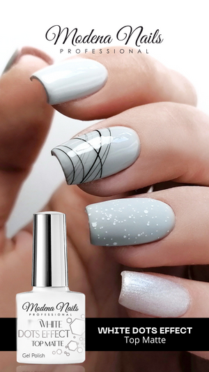 White Dots Effect - Top Matte 7,3ml - Modena Nails Shop 