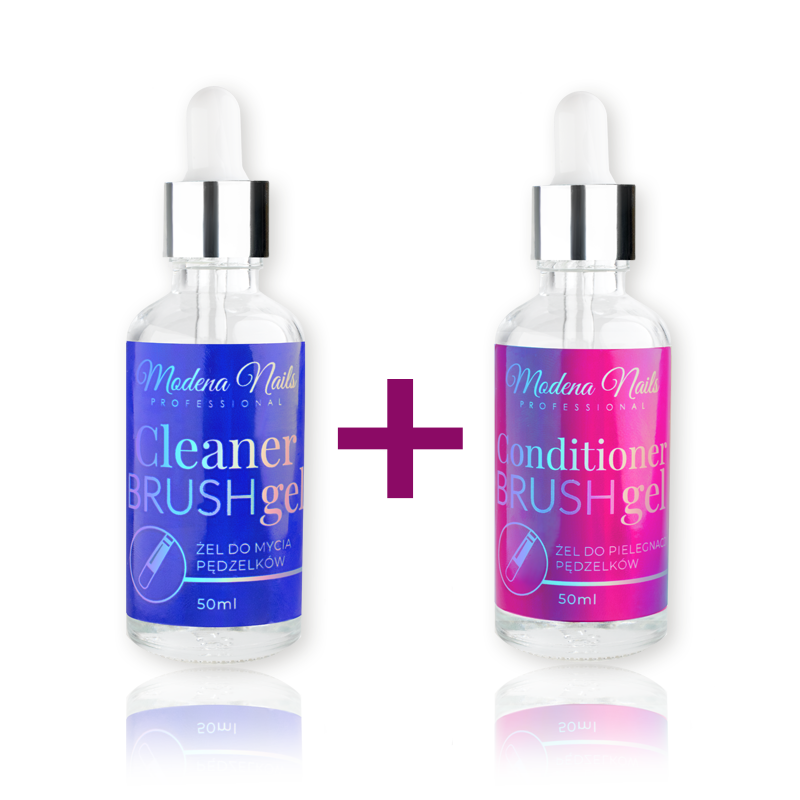 ZESTAW Cleaner & Conditioner Brush Gel 2x50ml - Modena Nails Shop 