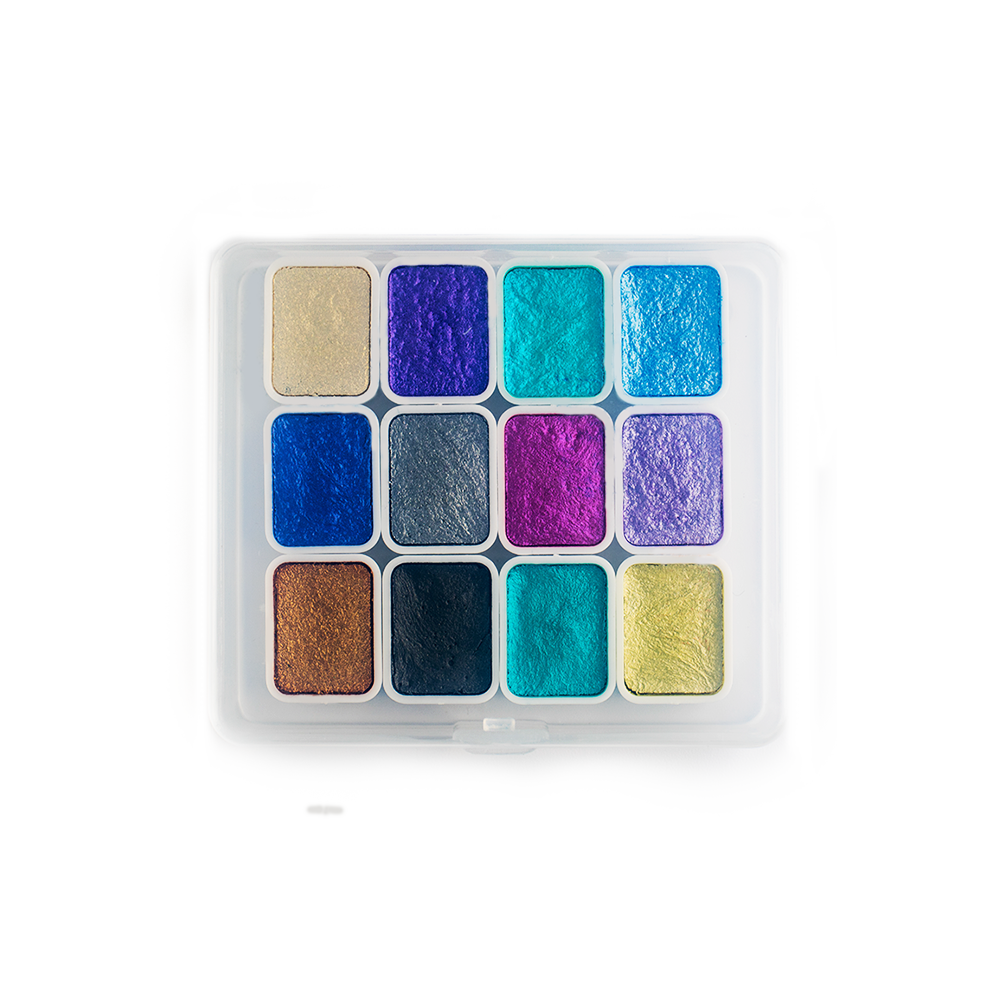 Zestaw Farb Akwarelowych 12 kolorów - Modena Nails Shop 