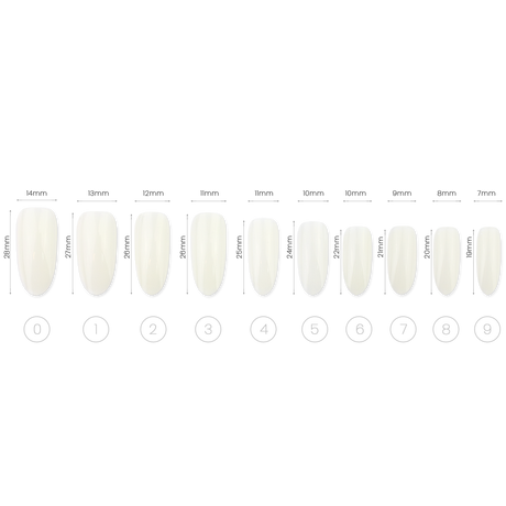 Zestaw Tipsów NAIL ART NATURAL roz. 0-9  500 szt - Modena Nails  