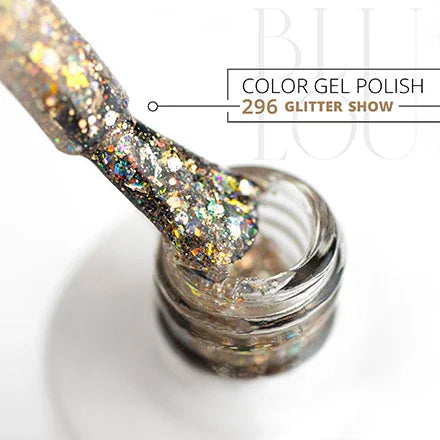 BluLou Esmalte de uñas híbrido Glitter Show de 9 ml - 296