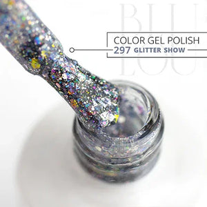 BluLou Esmalte de uñas híbrido Glitter Show de 9 ml - 297