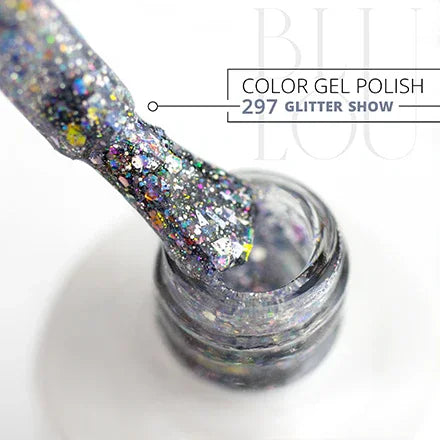 BluLou Esmalte de uñas híbrido Glitter Show de 9 ml - 297