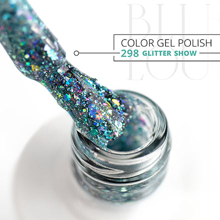 BluLou 9ml Glitter Show hybrid nail polish - 298
