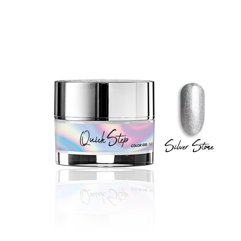Żel UV Quick Step Color 5g - NR 52 Silver Stone - Modena Nails Shop 
